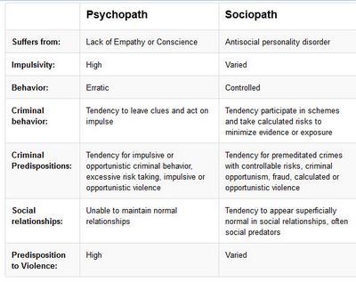 Psychopathic Versus Sociopathic Personality